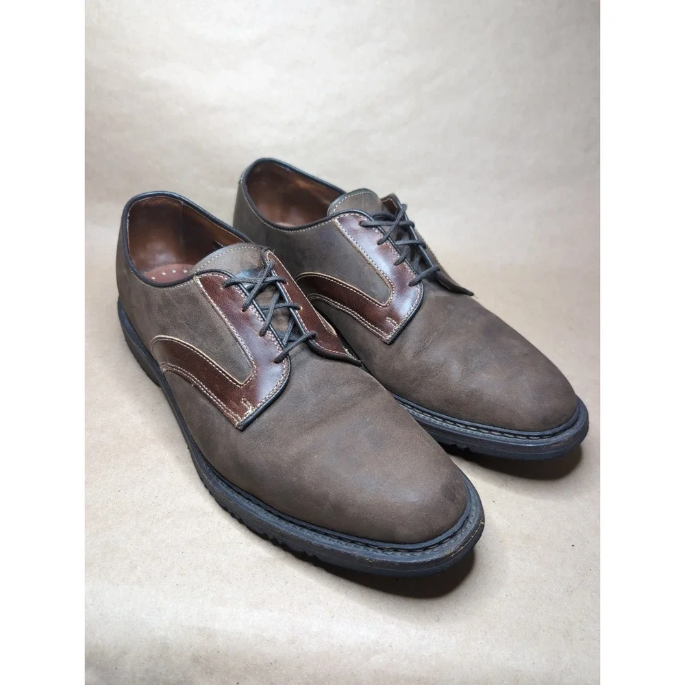 Allen Edmonds Men's 11.5D Berkshire Brown Leather Nubuck Casual Derby Shoes